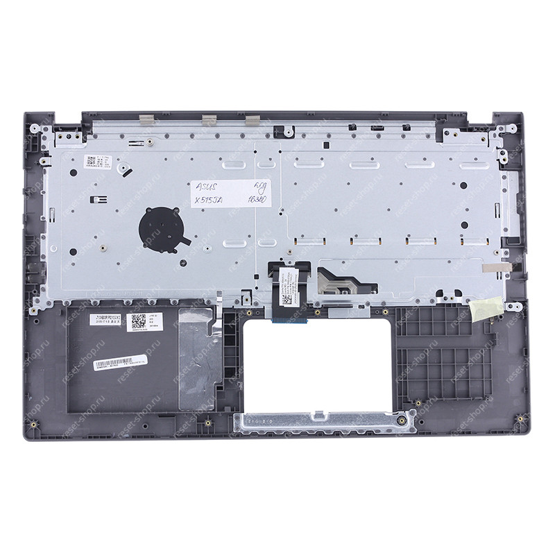 Клавиатура для ноутбука ASUS X515JA топкейс серый, клавиши черные без подсветки