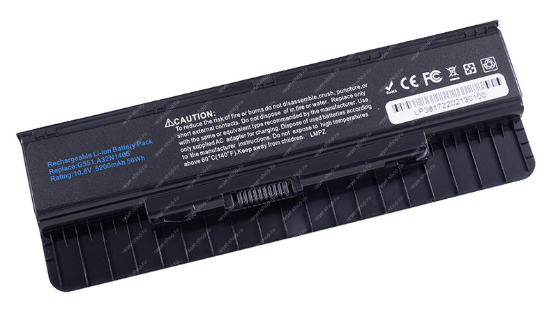 АКБ для ноутбука ASUS (A32N1405) / 10.8V, 5200mAh / G551, G771 черная OEM АКБ для ноутбука ASUS (A32N1405) / 10.8V, 5200mAh / G551, G771 черная OEM