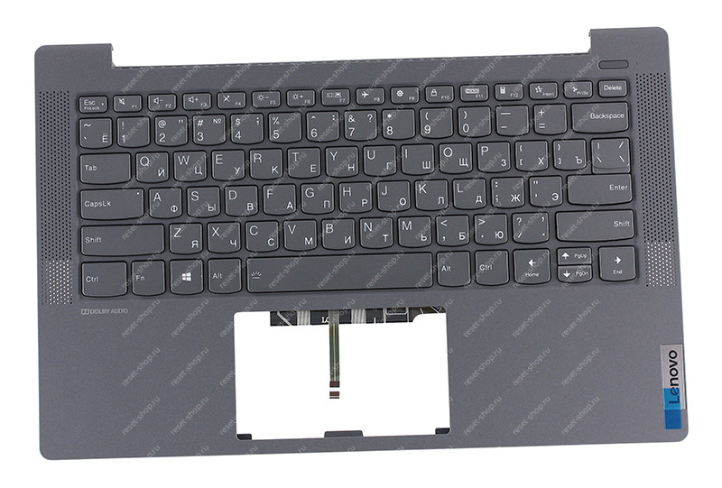 Клавиатура для ноутбука Lenovo IdeaPad 5 14ALC05 топкейс темно-серый, клавиши серые, с подсветкой