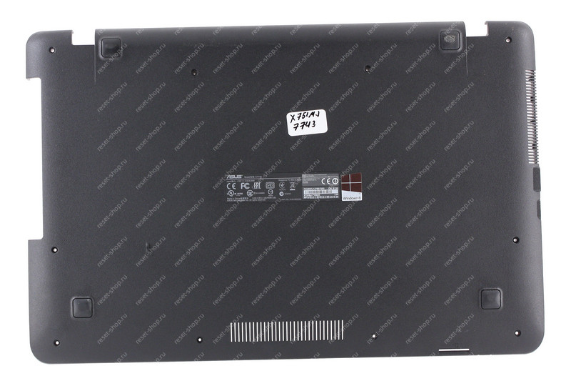 Корпус Б/У ASUS X751MJ часть D (Нижняя часть) черный Корпус Б/У ASUS X751MJ часть D (Нижняя часть) черный