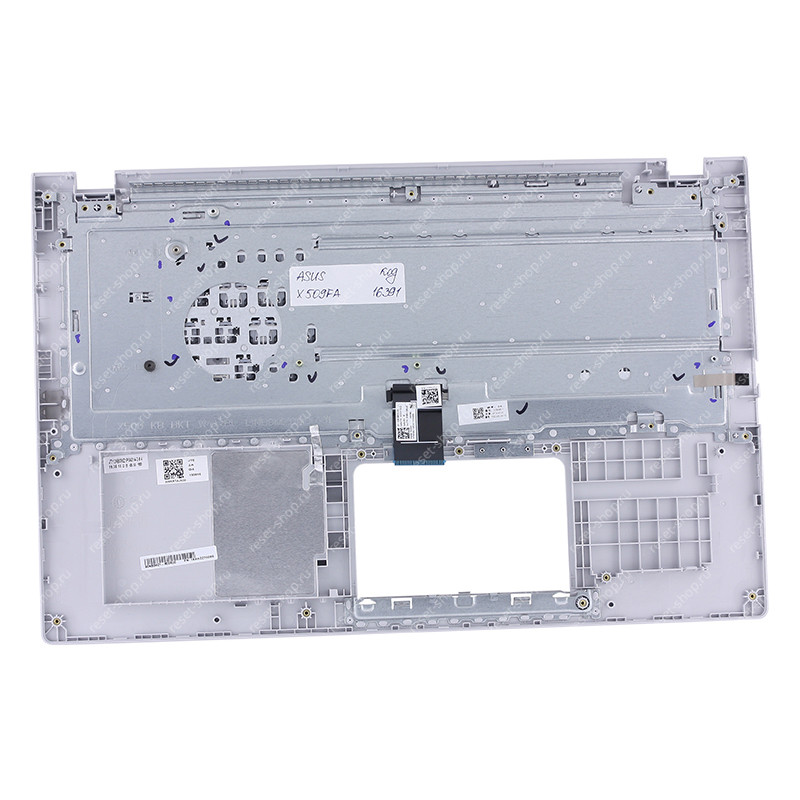 Клавиатура для ноутбука ASUS X509FA топкейс серебристый, клавиши серые без майлара Клавиатура для ноутбука ASUS X509FA топкейс серебристый, клавиши серые без майлара