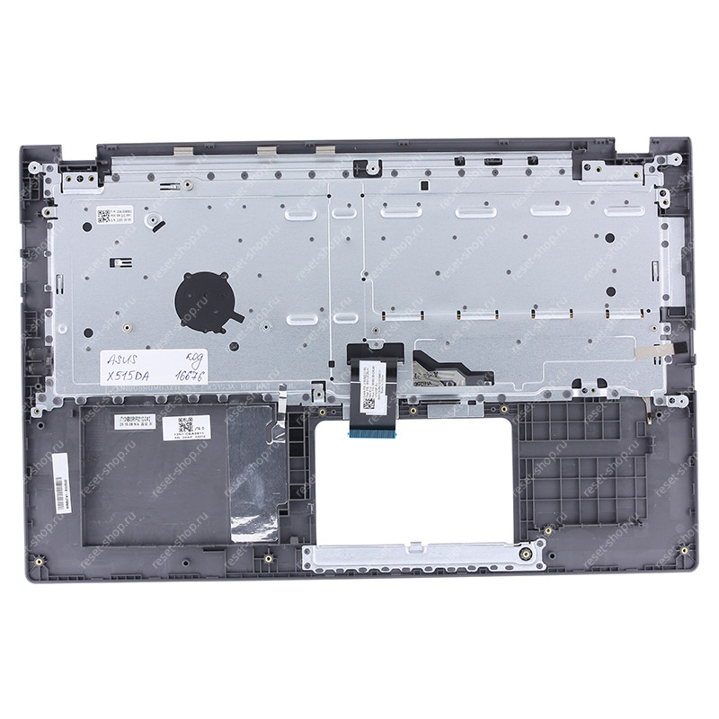 Клавиатура для ноутбука ASUS X515DA топкейс тёмно-серый, клавиши черные с подстветкой