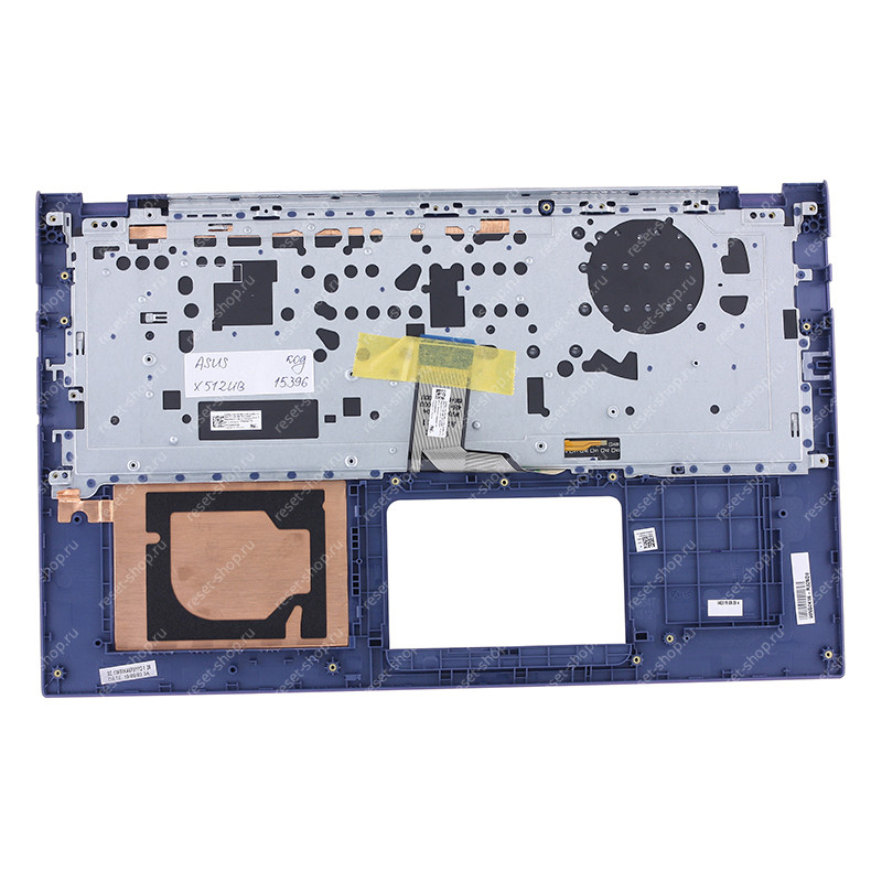 Клавиатура для ноутбука ASUS X512UB топкейс фиолетовый, клавиши чёрные с подсветкой НОРВЕЖСКАЯ