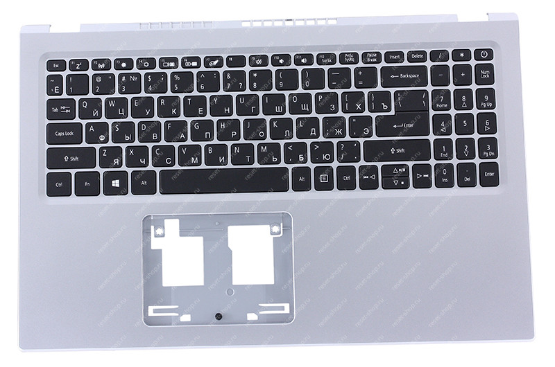 Клавиатура для ноутбука Acer Aspire 3 A315-35 топкейс серый, клавиши черные, без тачпада Клавиатура для ноутбука Acer Aspire 3 A315-35 топкейс серый, клавиши черные, без тачпада