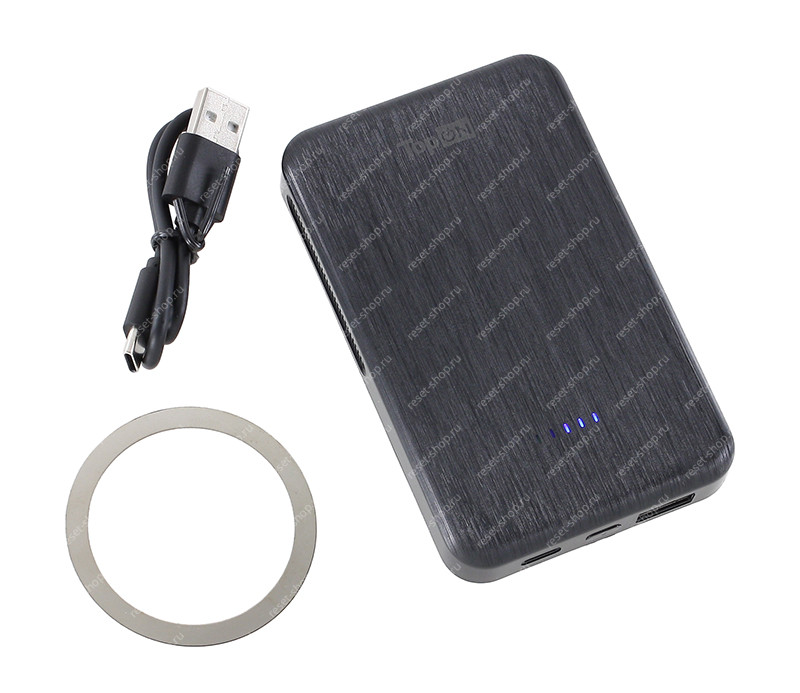 Мобильный аккумулятор TopON TOP-M10 10000мАч (2xUSB, беспроводная зарядка) черный Мобильный аккумулятор TopON TOP-M10 10000мАч (2xUSB, беспроводная зарядка) черный