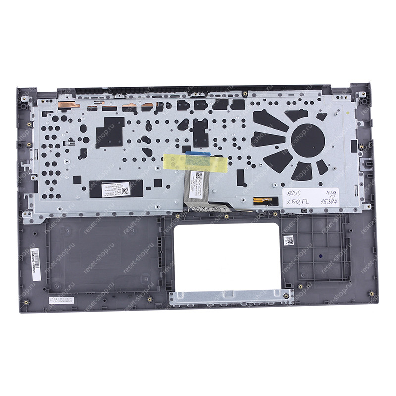 Клавиатура для ноутбука ASUS X512FL топкейс сиреневый, клавиши черные с подсветкой Клавиатура для ноутбука ASUS X512FL топкейс сиреневый, клавиши черные с подсветкой