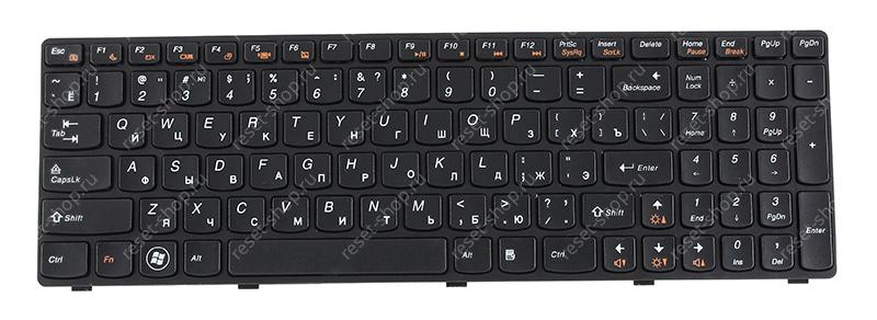 Клавиатура для ноутбука Lenovo Z560 черная с рамкой Клавиатура для ноутбука Lenovo Z560 черная с рамкой
