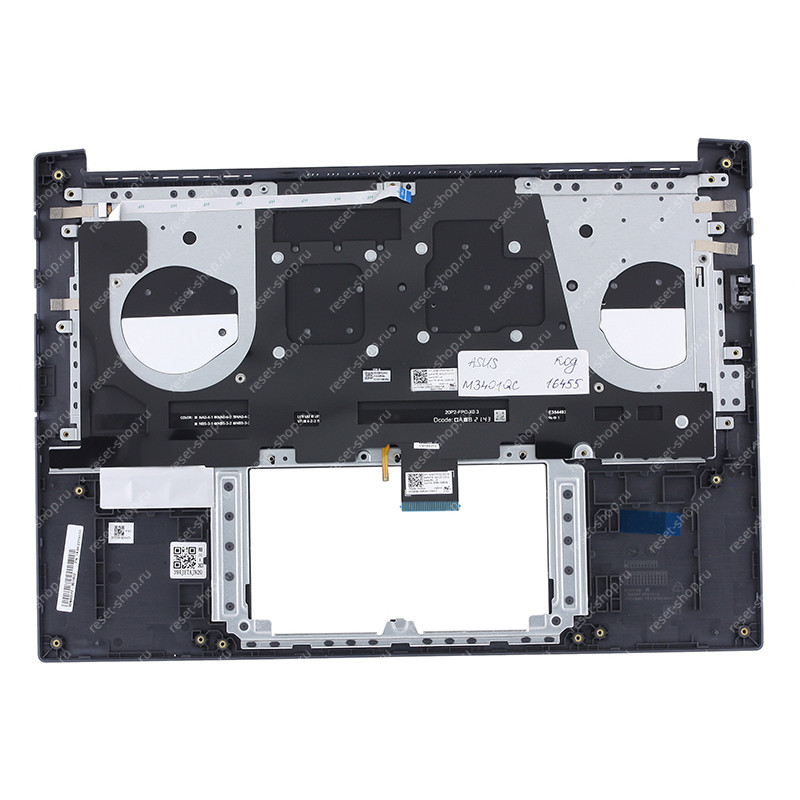 Клавиатура для ноутбука ASUS M3401QC топкейс тёмно-синий, клавиши чёрные с подсветкой Клавиатура для ноутбука ASUS M3401QC топкейс тёмно-синий, клавиши чёрные с подсветкой