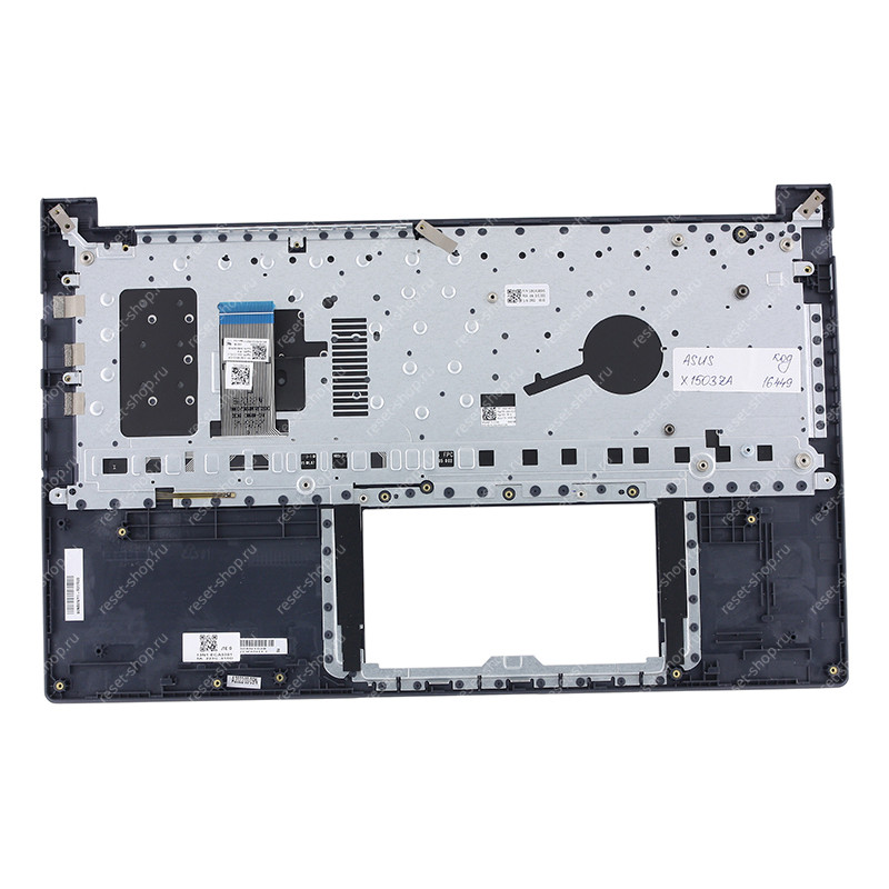 Клавиатура для ноутбука ASUS X1503ZA топкейс тёмно-синий, клавиши чёрные с подсветкой