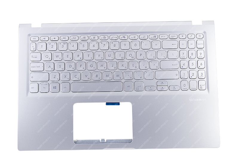 Клавиатура для ноутбука ASUS X515EA топкейс серебристый, клавиши серебристые с подсветкой Клавиатура для ноутбука ASUS X515EA топкейс серебристый, клавиши серебристые с подсветкой