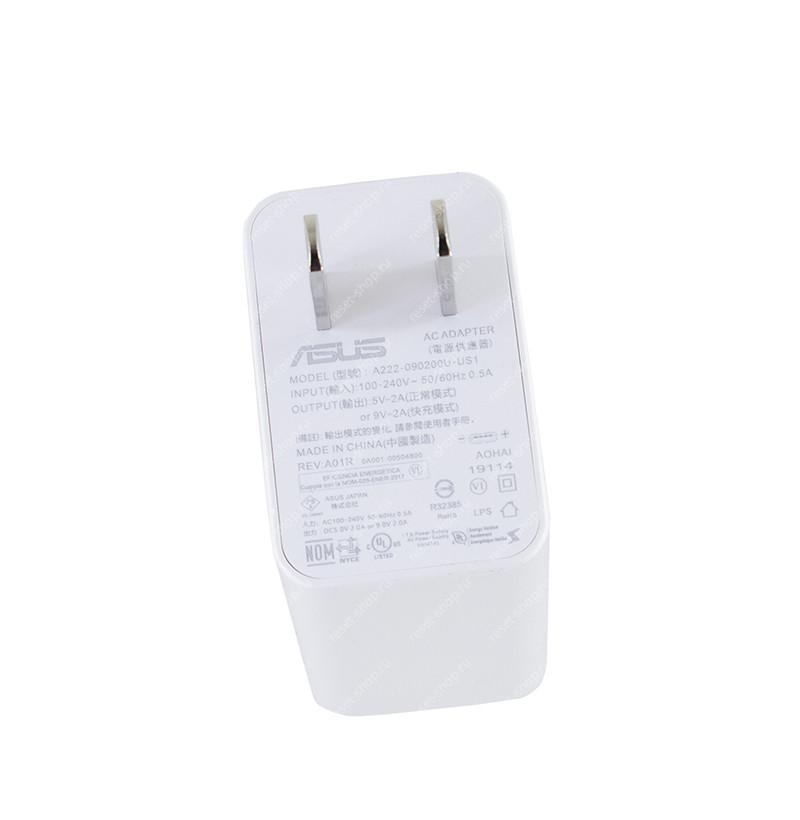 Блок питания для планшета, смартфона ASUS 5V/2A, 9V/2A (USB) ORIGINAL белый, без кабеля, US вилка