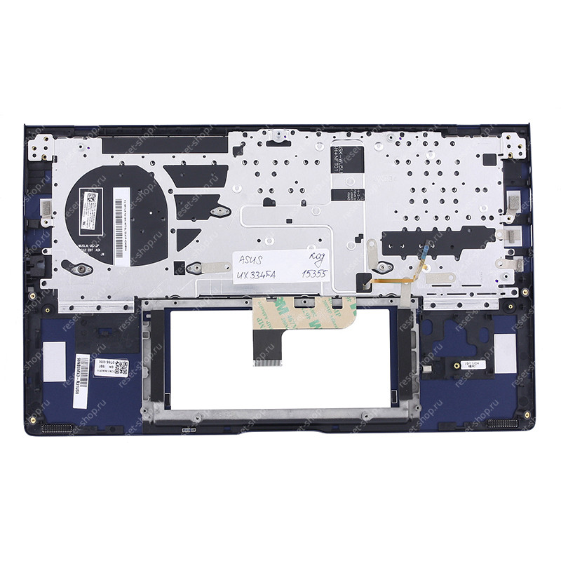 Клавиатура для ноутбука ASUS UX334FA топкейс синий, клавиши синие с подсветкой АНГЛИЙСКАЯ
