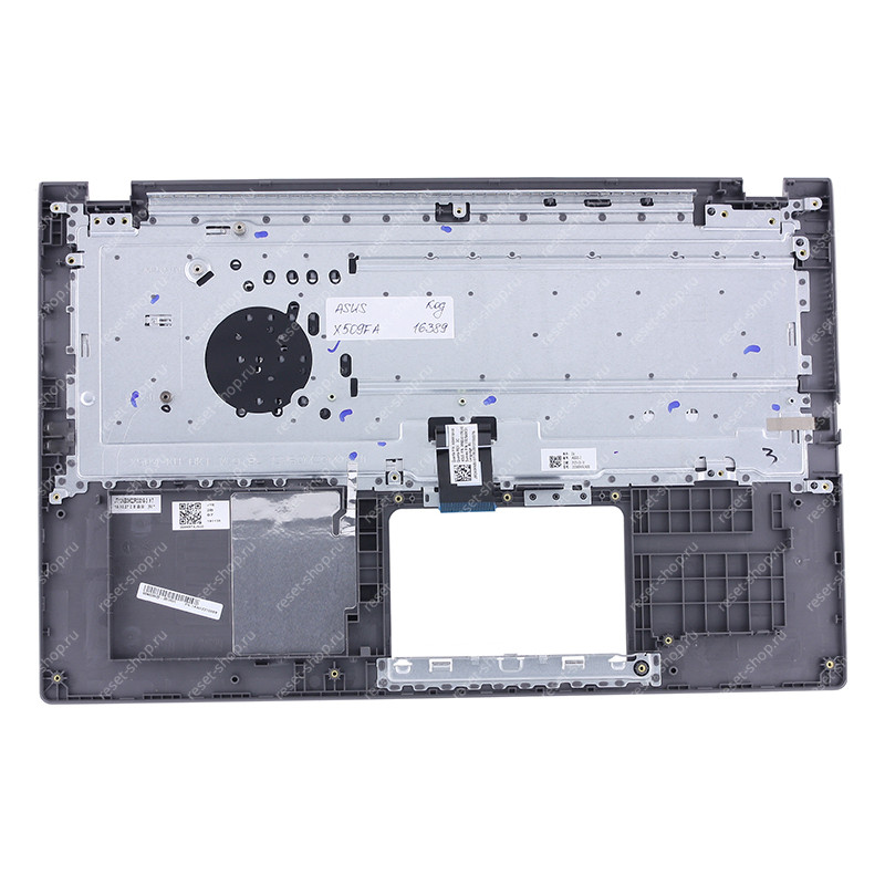Клавиатура для ноутбука ASUS X509FA топкейс темно-серый, клавиши черные с майларом Клавиатура для ноутбука ASUS X509FA топкейс темно-серый, клавиши черные с майларом