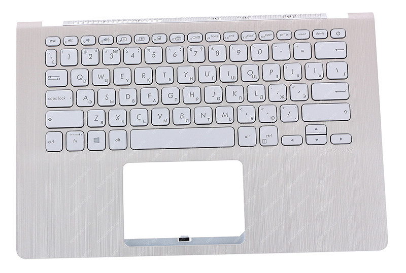 Клавиатура для ноутбука ASUS X430FA топкейс золотисто-белый, клавиши серебристые с подсветкой