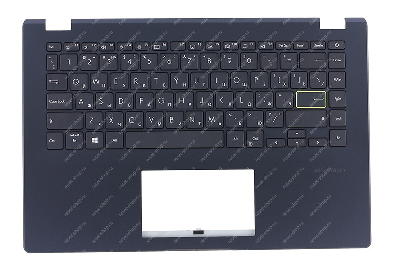 Клавиатура для ноутбука ASUS E410MA топкейс темно-синий, клавиши черные