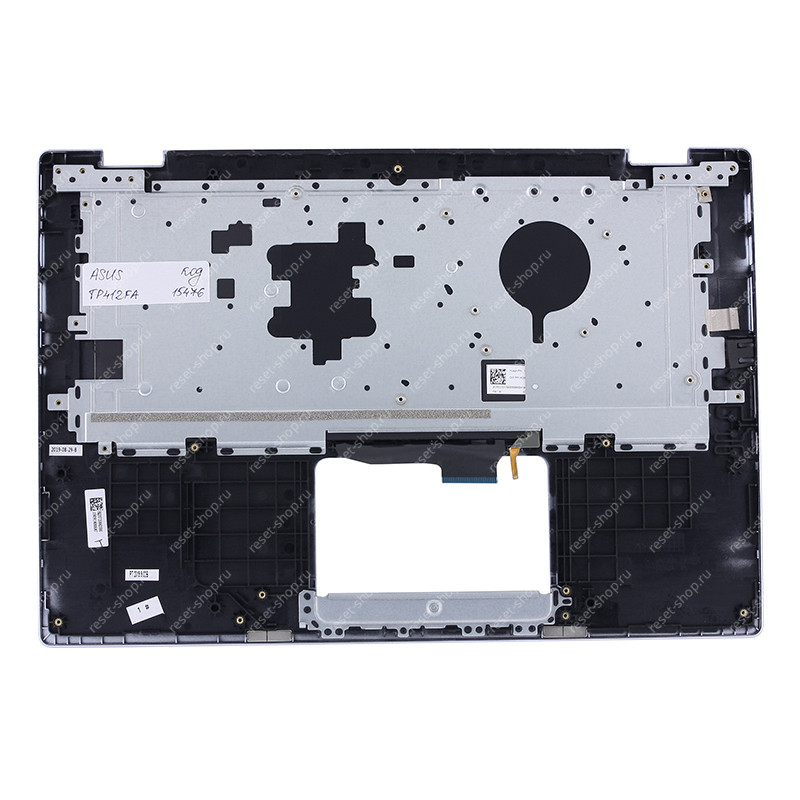 Клавиатура для ноутбука ASUS TP412FA топкейс светло-голубой, клавиши чёрные с подсветкой