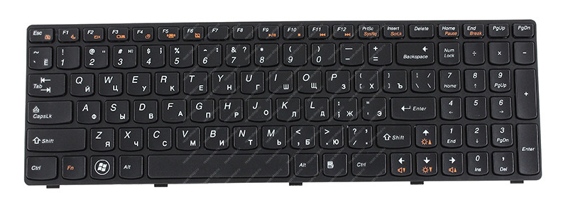 Клавиатура для ноутбука Lenovo Z560 черная с рамкой / УЦЕНКА Клавиатура для ноутбука Lenovo Z560 черная с рамкой / УЦЕНКА