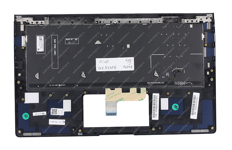 Клавиатура для ноутбука ASUS UX333FA топкейс синий, клавиши синие с подсветкой