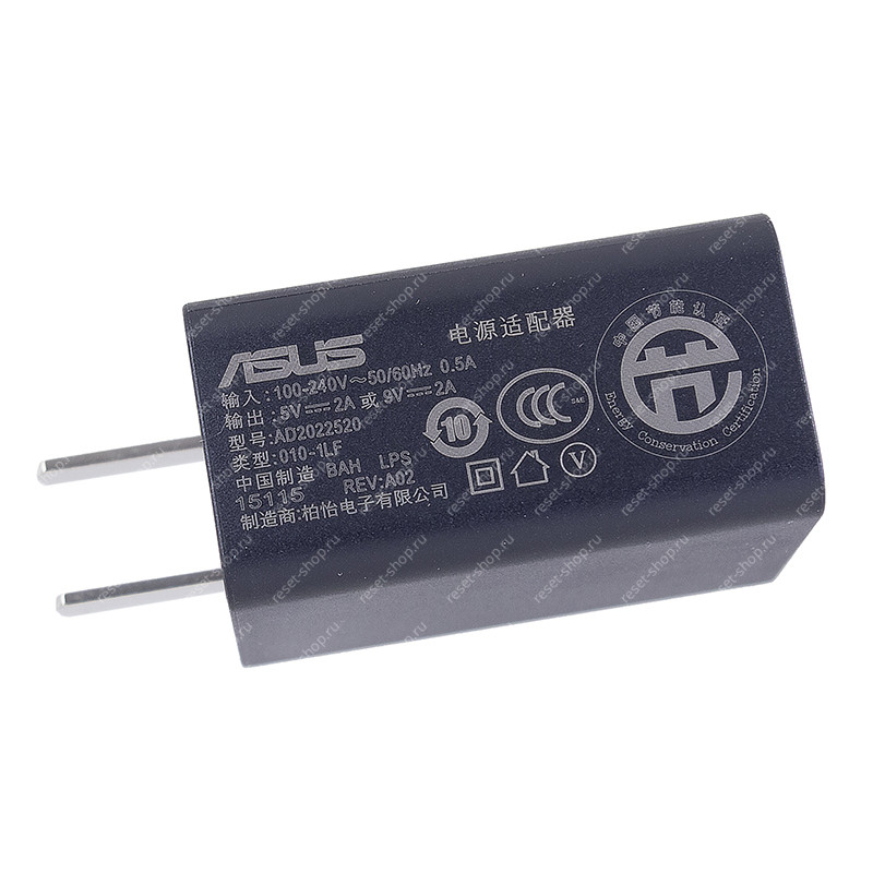 Блок питания для планшета, смартфона ASUS 5V/2A, 9V/2A (USB) ORIGINAL черный, без кабеля, US вилка