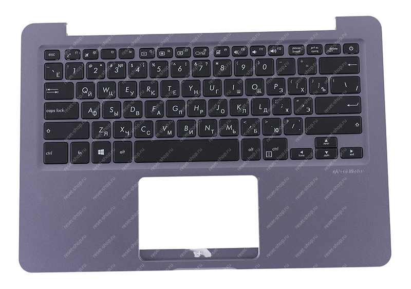 Клавиатура для ноутбука ASUS E406SA топкейс сиреневый, клавиши черные