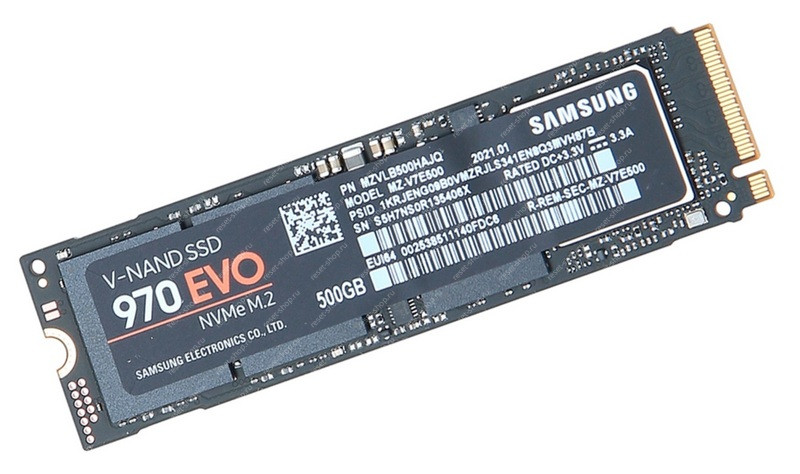 SSD накопитель Б/У 500Гб (M.2 2280 NVMe) Samsung 970 MZVLB500HAJQ (чипы 3D TLC)