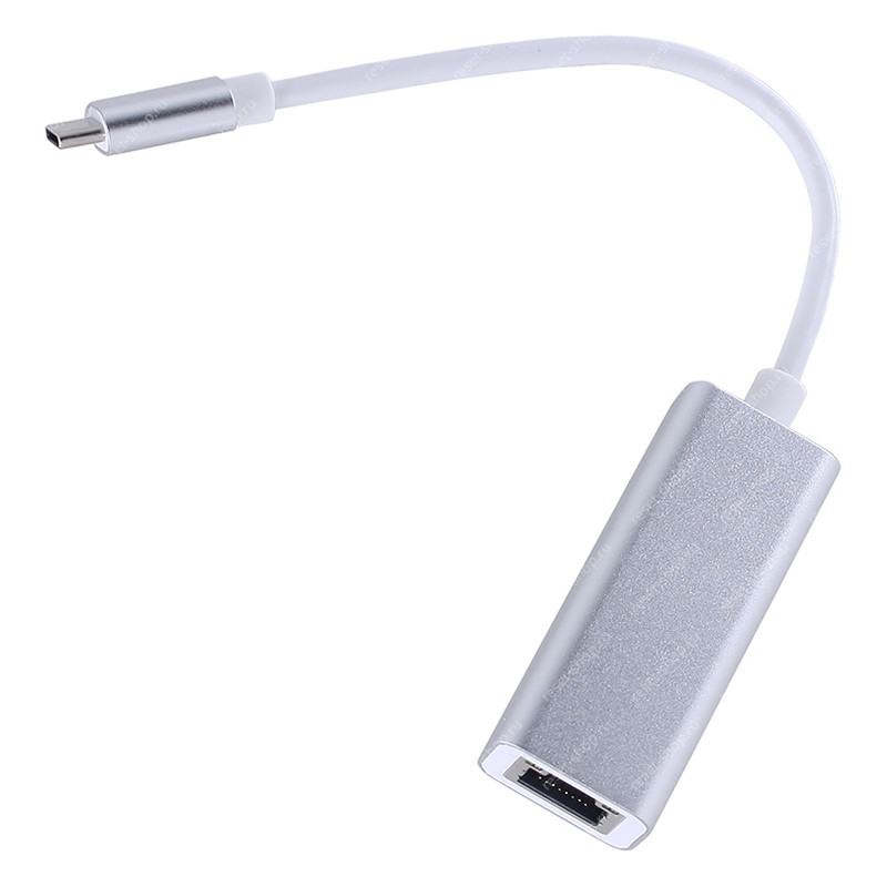 Переходник USB-C -> RJ45 (LAN) серебристый