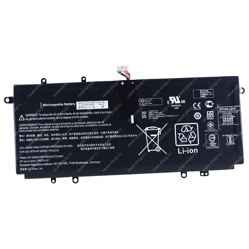 АКБ для ноутбука HP (HSTNN-LB5R) ORIGINAL / 7.5V, 6750mAh / HP Chromebook 14-q черная