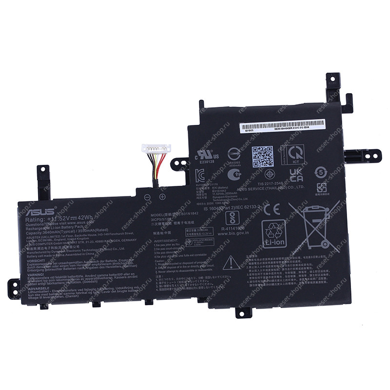 АКБ для ноутбука ASUS (B31N1842) ORIGINAL / 11.52V, 3640mAh / X531FA черная