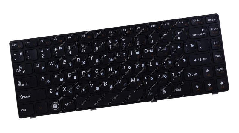 Клавиатура для ноутбука Lenovo IdeaPad Z450 черная с черной рамкой