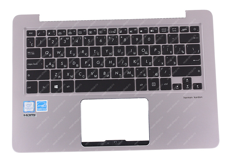 Клавиатура для ноутбука Б/У ASUS UX330CAK топкейс сиреневый клавиши черные с подсветкой, без тачпада